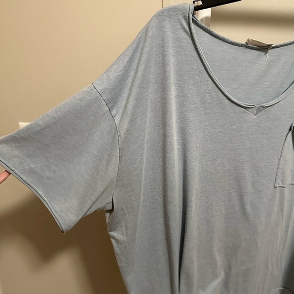 Zenana Dusty Blue Oversized Short Sleeve Top size medium - Picture 4 of 7